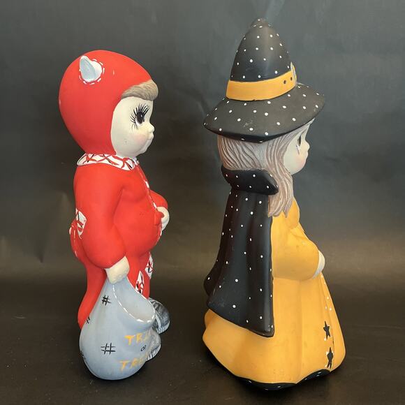 Ceramic Mold Witch & Devil Trick or Treat Halloween Hobbyist | VTG ‘87 | ~ 11” - Picture 5 of 14